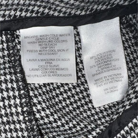 Jones Wear Stretch,12,houndstooth cuffed seamed Wideleg career preppy pants Y2K - Picture 8 of 8